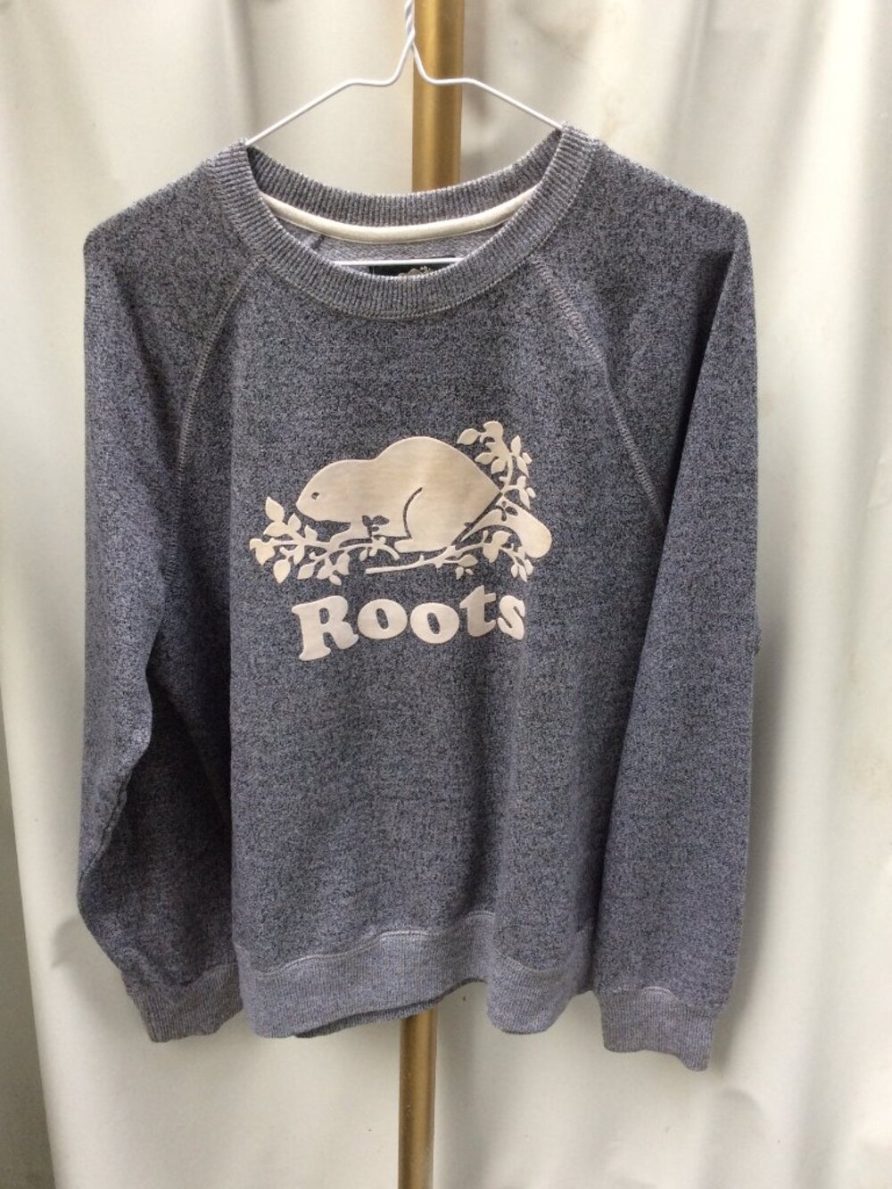 Roots Salt & Pepper Classic Beaver Crewneck Sweatshirt Size L